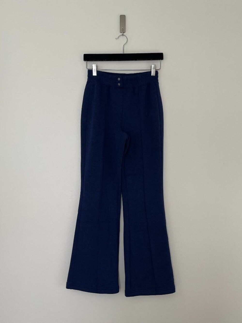 Spanx Brushed Air Essentials Flare Pants in Navy Blue Size XS Petite